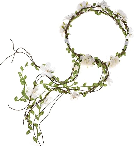 Miniatura 5 de Floral Fall - Corona ajustable para novia, flor, guirnalda, flor, corona de pelo, Halo F-83