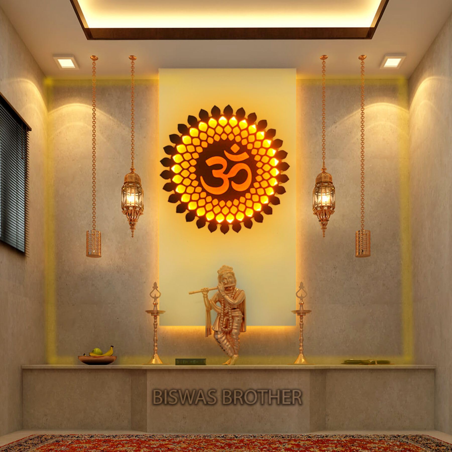 Biswas Brother OM Mandala Wall Back LED Light Wall Decor A well-designed Home Should A Story (24X24 Inch.) 3