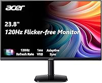 Acer KB242Y 23.8" IPS Zero-Frame FHD Monitor: 120Hz Refresh, 1ms VRB, 99% sRGB, FreeSync, HDMI/VGA