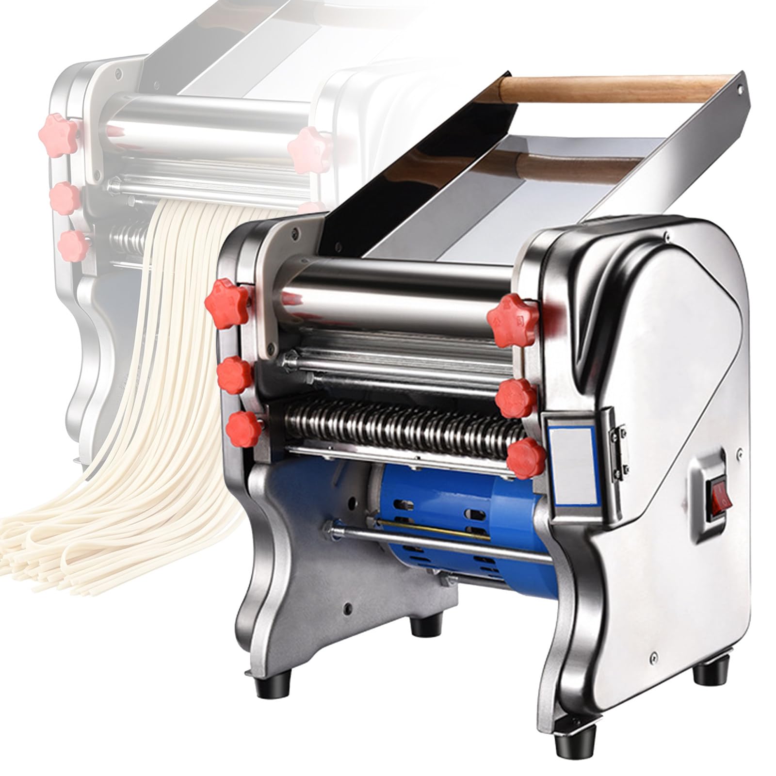 BITYCOW Household Commercial Electric Noodle Maker, 550W Automatic Dough Sheeter Machine for Pasta Spaghetti Lasagne and Ravioli Preparation F200