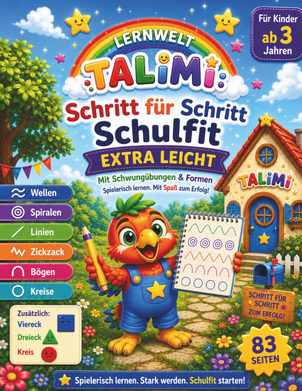 TALiMi Lernwelt : Schritt für Schritt Schulfit – Extra leicht: Spielerische Schwungübungen & Formen ab 3 Jahren – Wellen, Spiralen, Linien, Zickzack, ... Dreieck & Kreis spielend leicht lernen