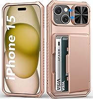 Vista 33 de Funda para iPhone 16 Pro Max con tarjetero (4-5 tarjetas), funda deslizante para cámara y protección de grado militar, a prueba de golpes, Azul