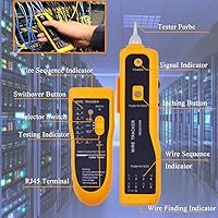 Vista 3 de LEATBUY - Kit de crimpadora RJ45 CAT5 CAT6, juego de herramientas de crimpado para paso con 50 conectores de engarzado, 50 piezas, kit de pelacables