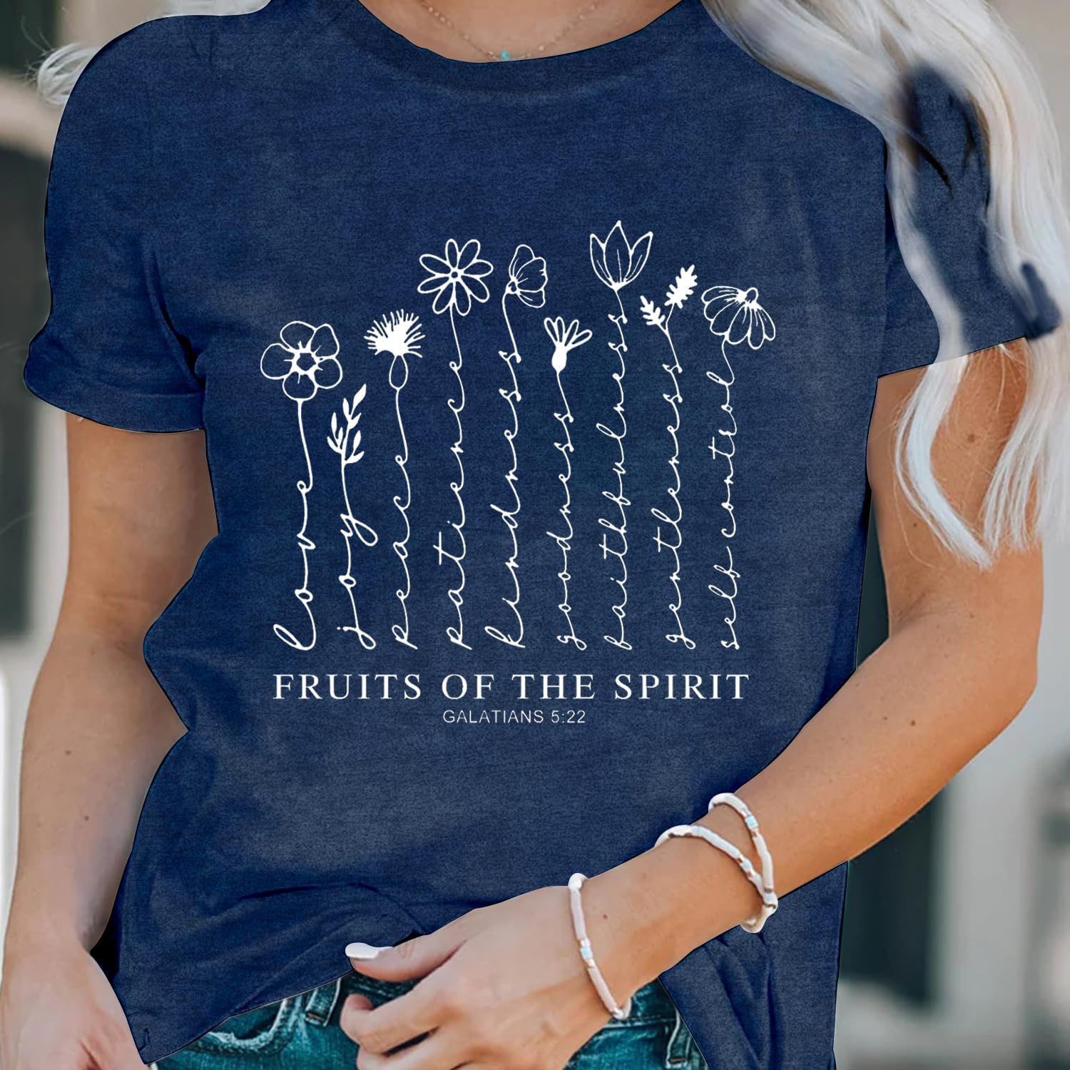 LBP Christian T-Shirts for Women Faith-Based Tee Top Fruit of The Spirit Shirt - Image 4