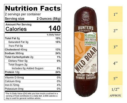 Miniatura 5 de Hunters Reserve, Taste of The Wild Summer Sausages, Hickory Smoked, 5 sabores de caza silvestres, paquete de regalo variado