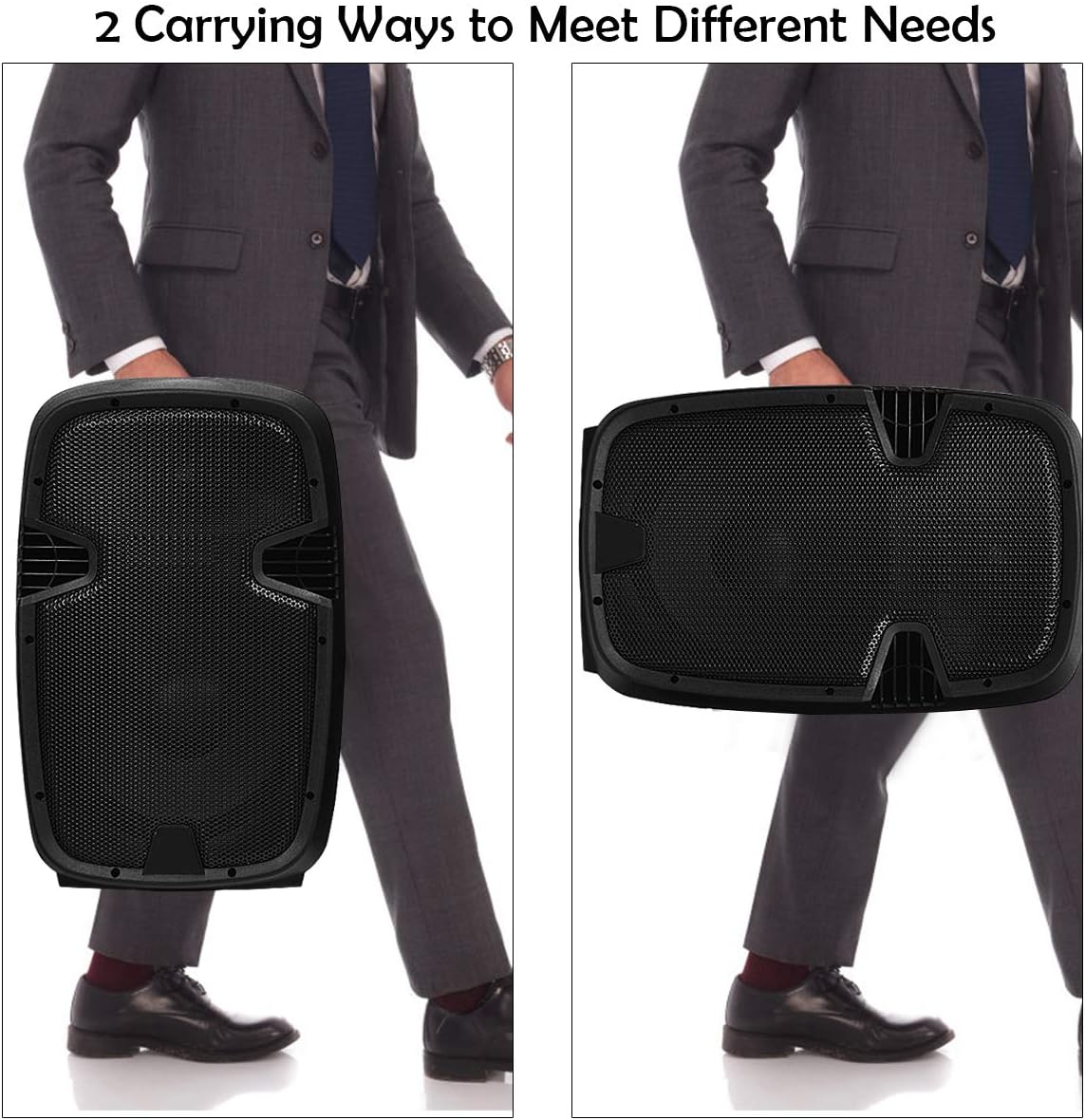 GOFLAME 2000W 2-Way Powered Speakers, 12" Portable Dual Speakers PA System with TWS Bluetooth, USB SD Card, AUX MP3 FM Radio, Microphone, 2 Tripod Stands, Remote Control and Cables