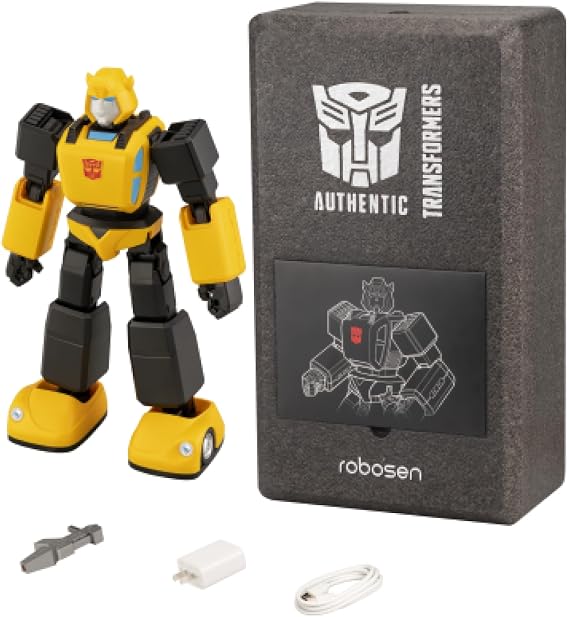 Transformers Bumblebee G1 Performance Robot by Robosen Interactive Programmable Toy with Voice & App Control, 17 Joints, Authentic G1 Sounds, Perfect for Fans & Collectors