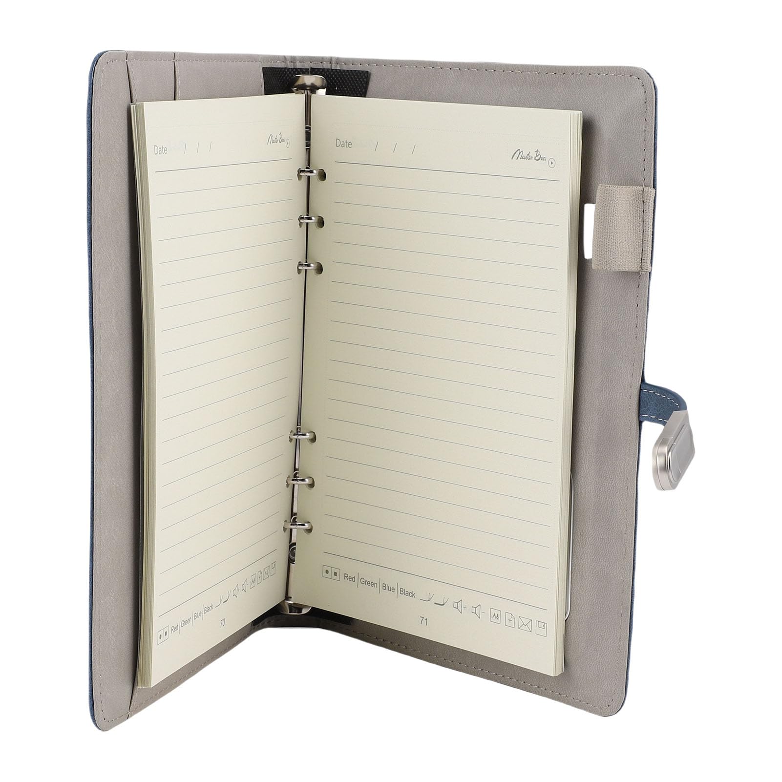 Eujgoov Blocco Note con Ricarica Wireless da 16 GB, Quaderno a Righe da 8000 MAh, 160 Pagine, con Luce Notturna e Raccoglitore per Scrivere Appunti in Ufficio, a Scuola