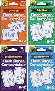 Mega Bundle Pack Math Flashcards - Addition, Subtraction, Multiplication, & Division, All Facts 0-12 for Children in 1st Grade, 2nd Grade, 3rd Grade & 4th Grade. Educational Tools, School Supplies