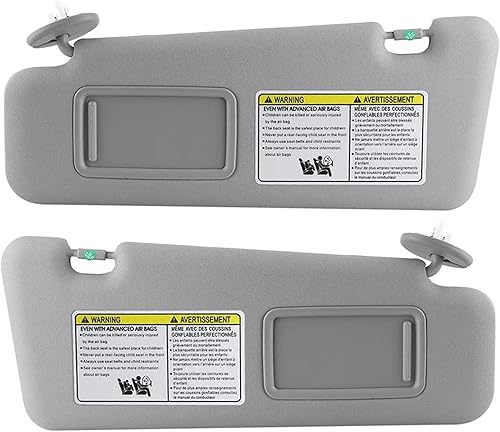 2 unidades de visera para el lado izquierdo del conductor y del pasajero derecho con luz para Toyota Highlander 2008 2009 2010 2011 2012 2013