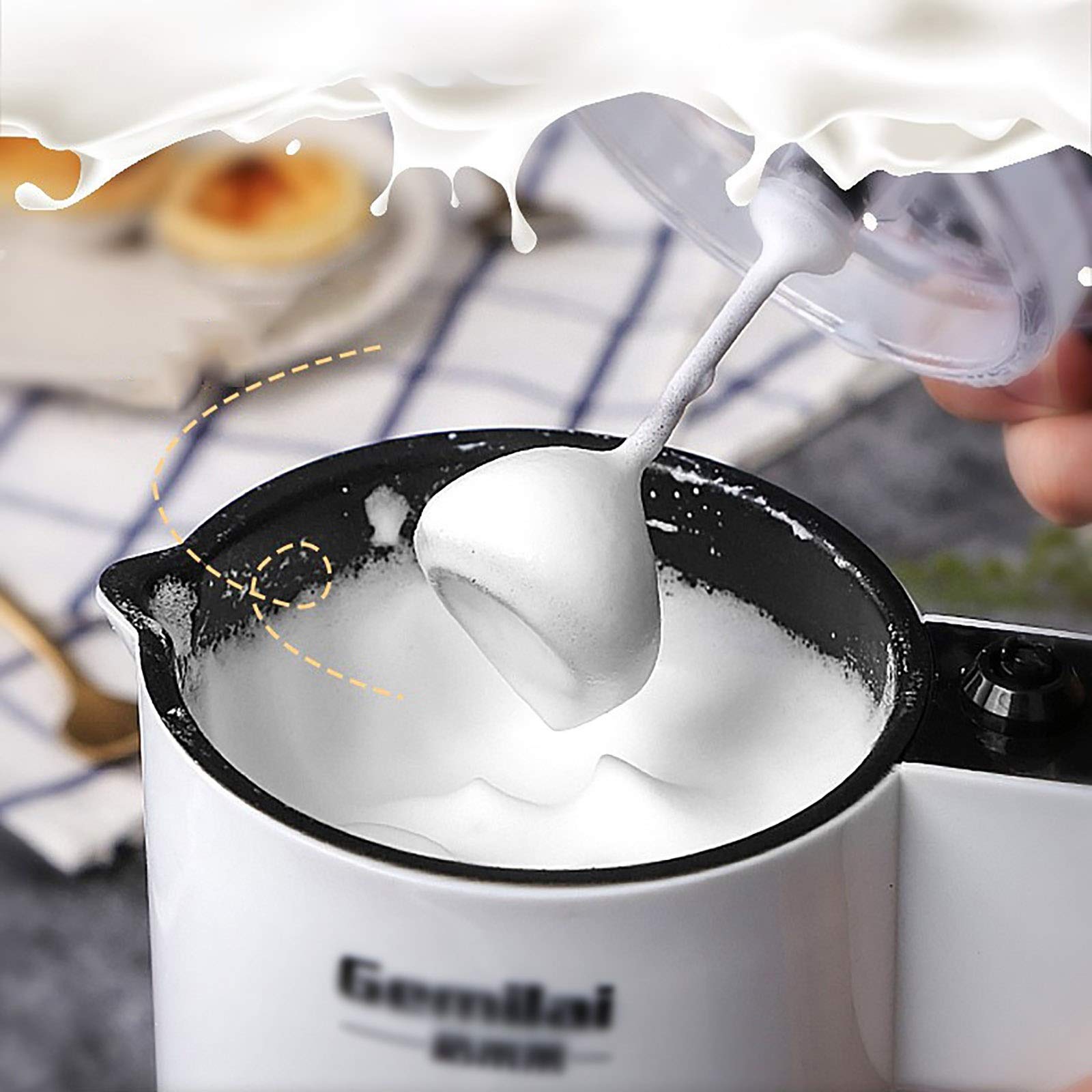 HMTE Montalatte Automatico Montalatte Montalatte Multifunzione Completamente Automatico Schiuma Fredda E Calda Latte Caldo caffè Fantasia (Color : White, Size : 15.6X11.2X20Cm) (White 15.6x11.2x20cm)
