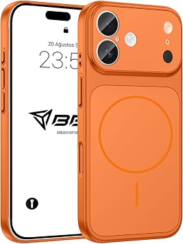 Babilden iPhone 13 Pro  in K l f Kamera Tasar m  Magsafe  le Uyumlu Temperli Cam Arka Y zey Darbelere Kar  Koruma L ks Telefon K l f  Turuncu