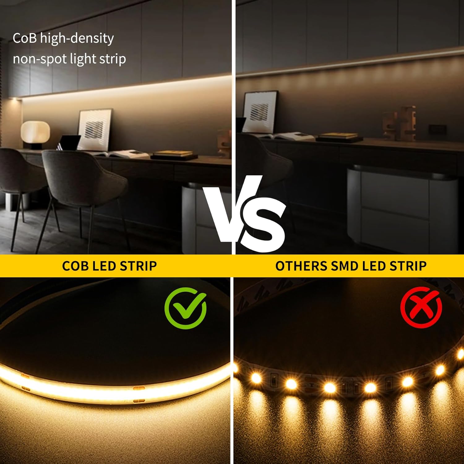 Outdoor LED Strip Lights,2700K Warm White,24V IP67 LED Strips,32.8FTt/10M,CRI90+ Waterproof led cob Strip Light for Bathroom,Pool,Garden,Sauna Rooms(Power Not Included)