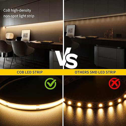 Miniatura 4 de Tira de luces LED para exteriores, 2700 K blanco cálido, tiras LED IP67 de 24 V, 32.8 pies32.8 ft, tira de luz LED impermeable CRI90+ para baño,