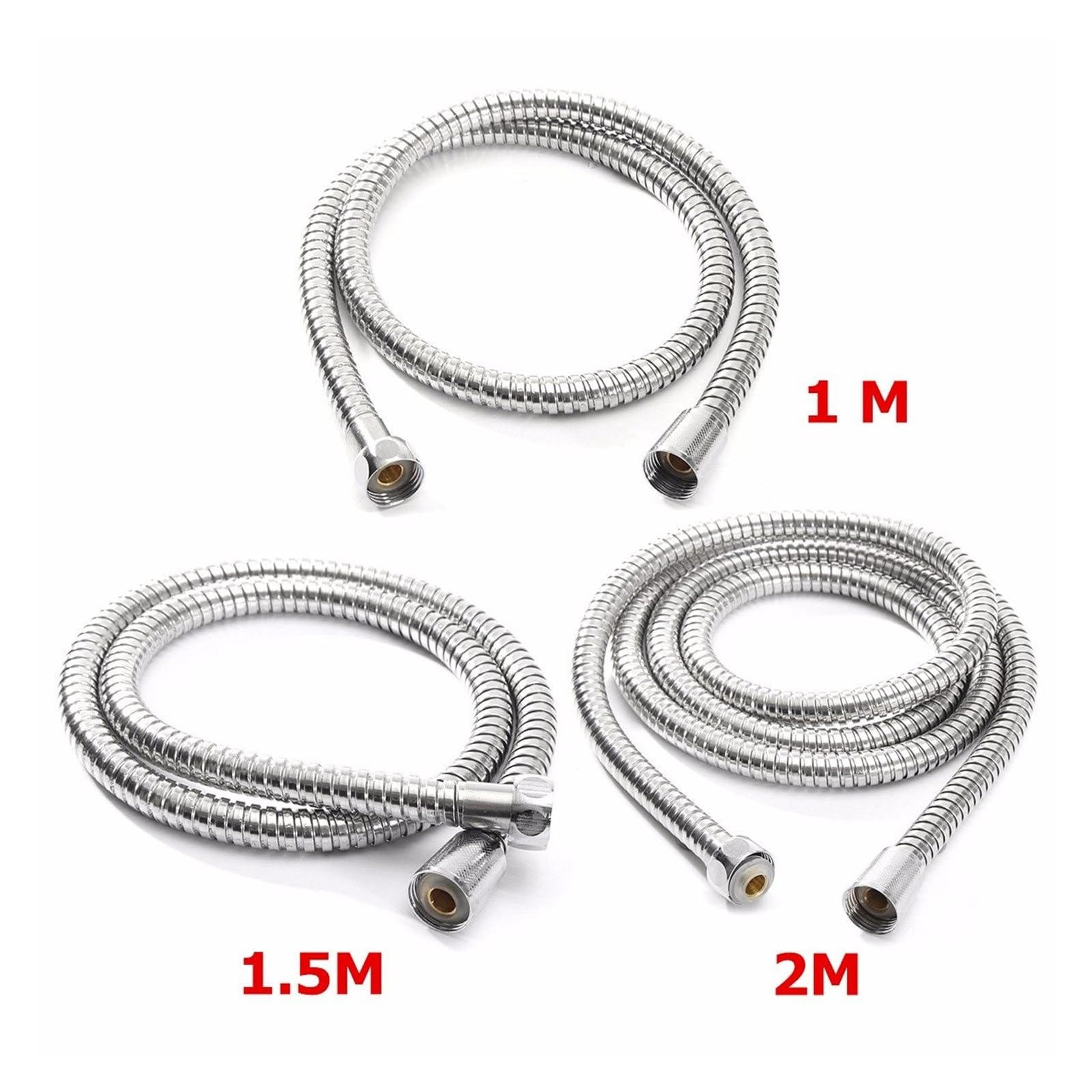 Manguera de ducha universal de acero inoxidable flexible de 1,5 m, tubo de repuesto antitorsión Ch compatible con todas las duchas y fácil de instalar