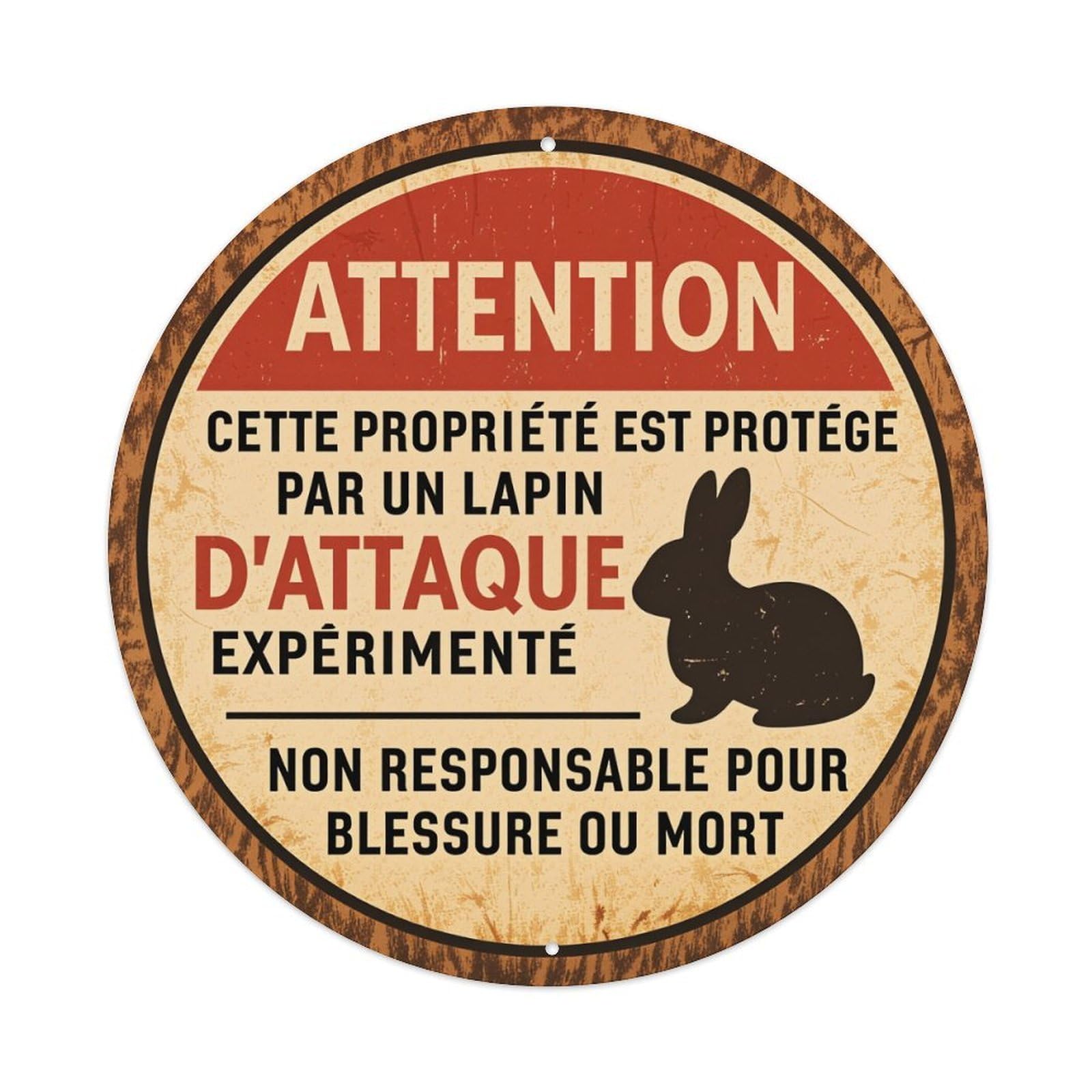 Attention Attack Rabbit Experimenter Not Responsible Metal Tin Sign Plaque