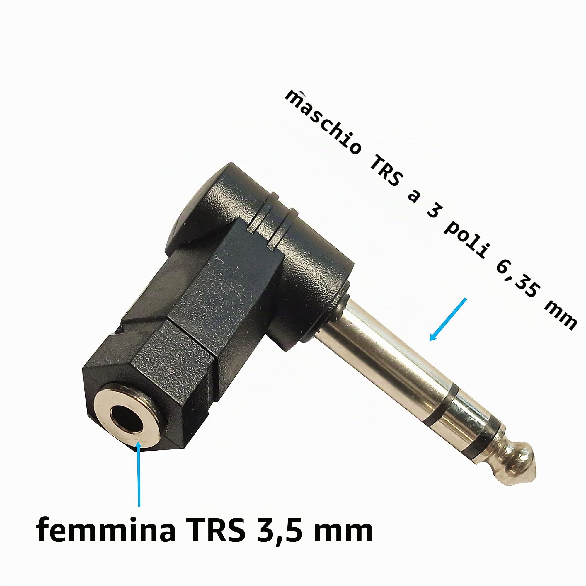 SHANFEILU 2 Adattatori Audio TRS 6.35mm A 3.5mm A 90° – Connettori Stereo Dorati Per Cuffie, Mixer, Strumenti E Amplificatori - 2