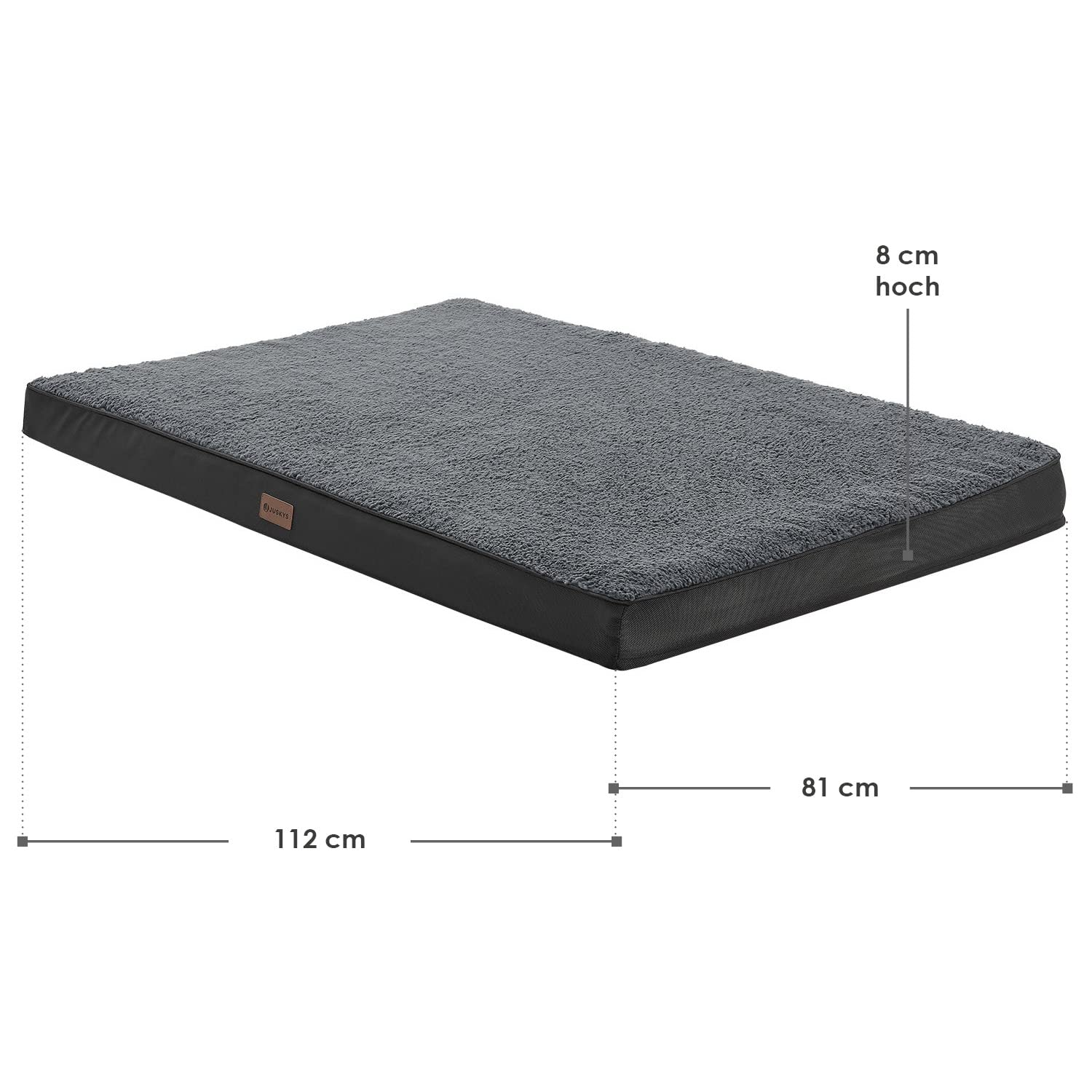 Juskys Hundebett Milow orthopädisch 112x81cm - flauschig & stabil - Bezug abnehmbar & waschbar - Hundekissen Hundematte für große Hunde - Grau