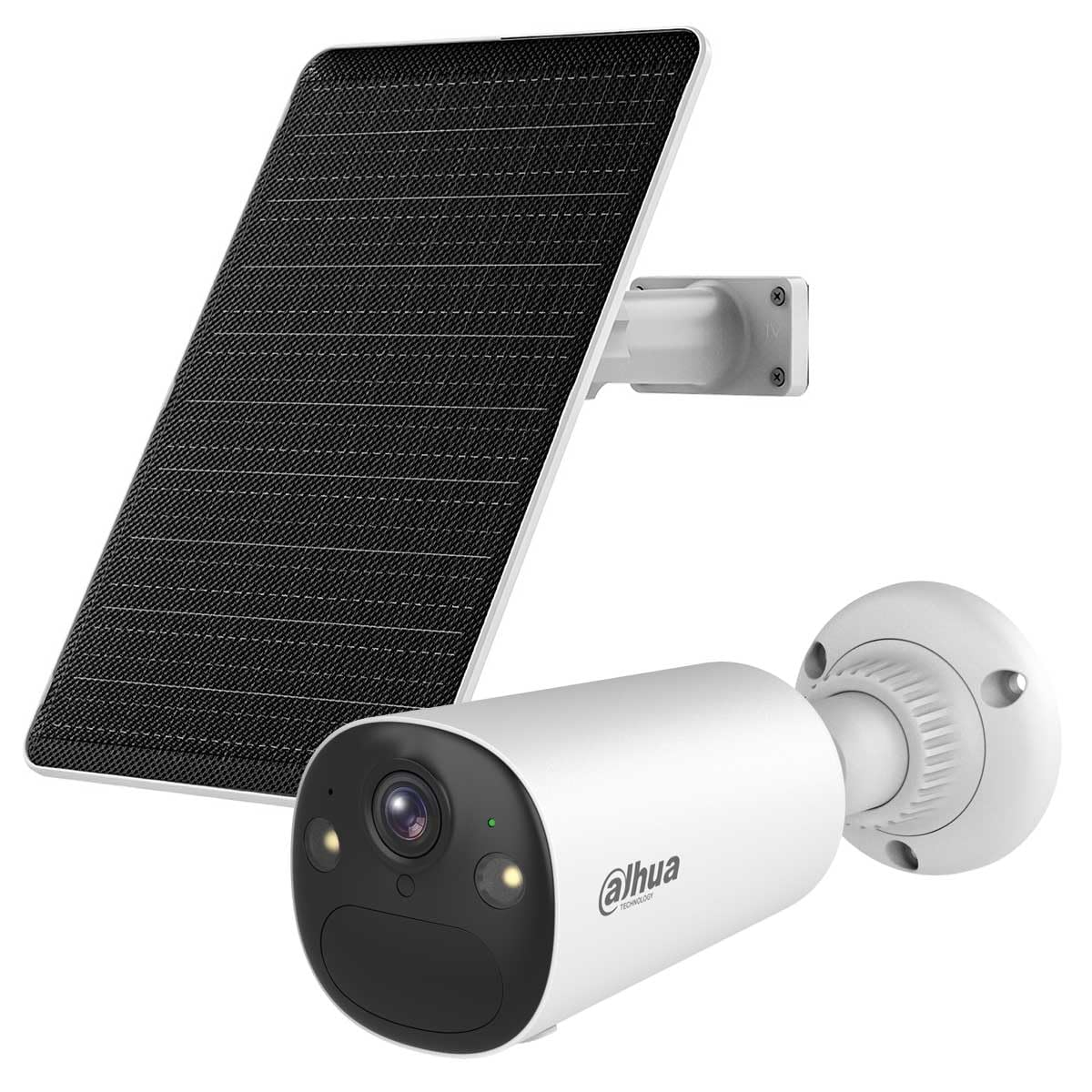 Dahua Apollo Bullet C1 4G Kit intelligente 4MP LTE / 4G Telecamera di sicurezza a batteria con AOV e pannello solare incluso (bianco)