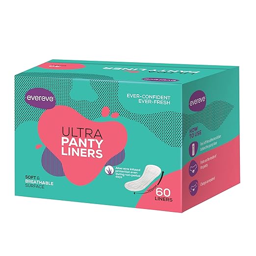 Buy Evereve Anti Bacterial Panty Liners for Women, with Aloe Vera