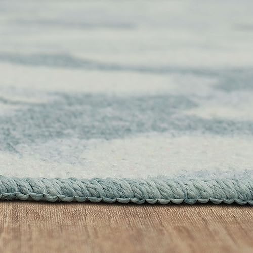 Miniatura 3 de Mohawk Home Alfombra de área estampada azul pizarra floral de 2 x 3 pies, perfecta para entrada, lavandería, pasillo