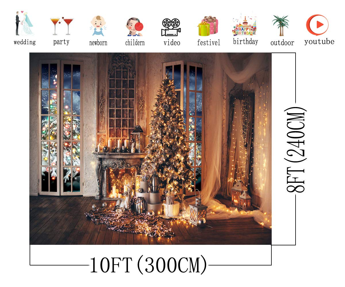 Sfondo Fotografico Natalizio 10x8 Piedi (3x2,4 M) In Vinile - Per Foto, Feste, Decorazioni
