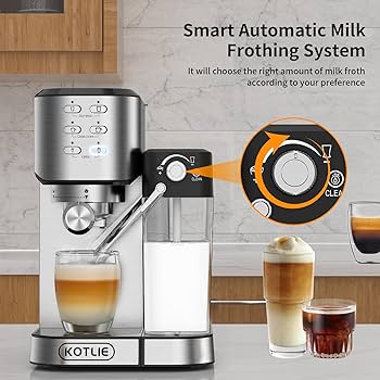 Cappuccino Latte Best Home Espresso Machine With Milk Frother