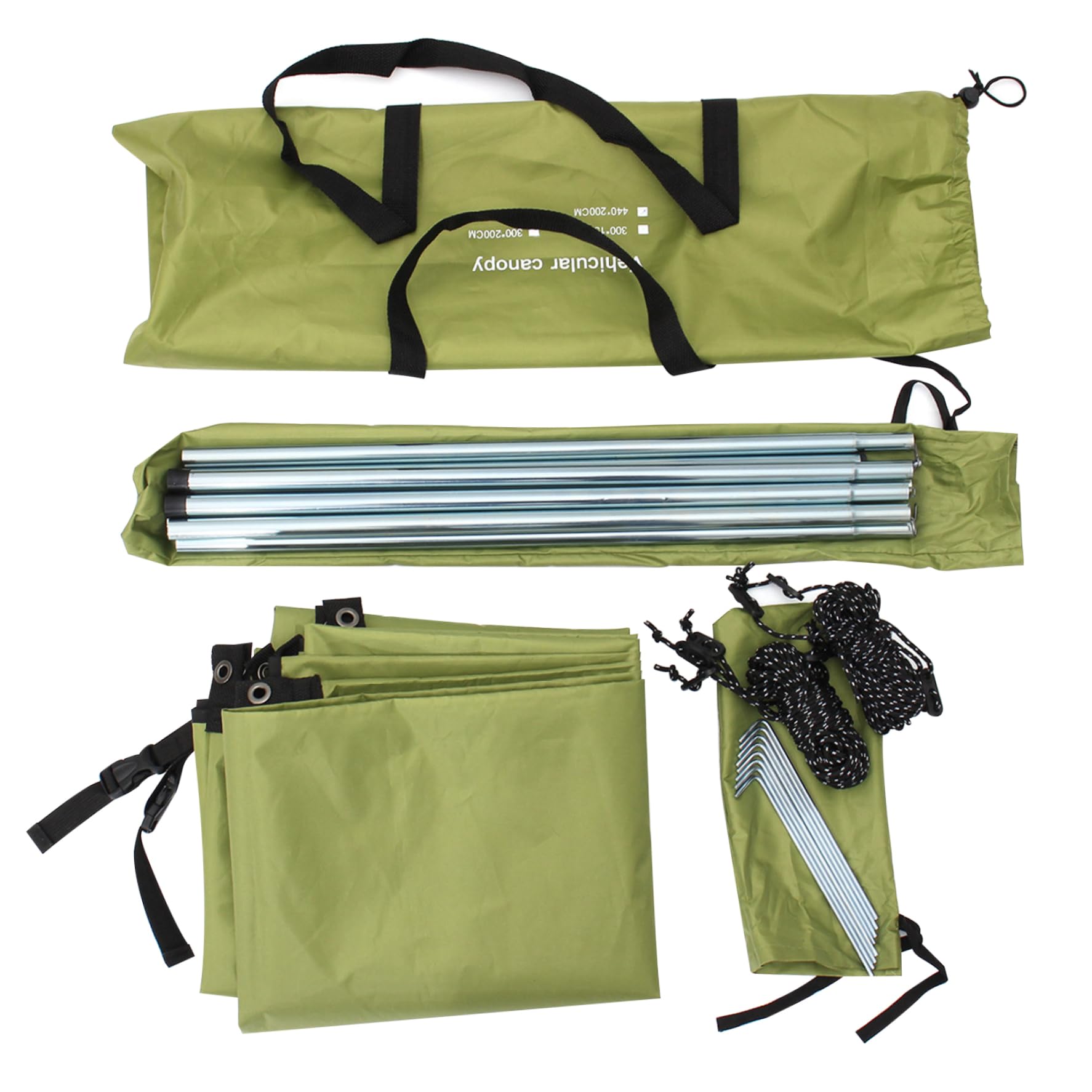 Tailgate Tent 118x78in Oxford Fabric Stable Waterproof & Portable SUV Car Awning Side/Rear-Mounted Universal-Fit Car Camping Tent Sun Shelter UV Protection (Green) Beach Survival Shelter