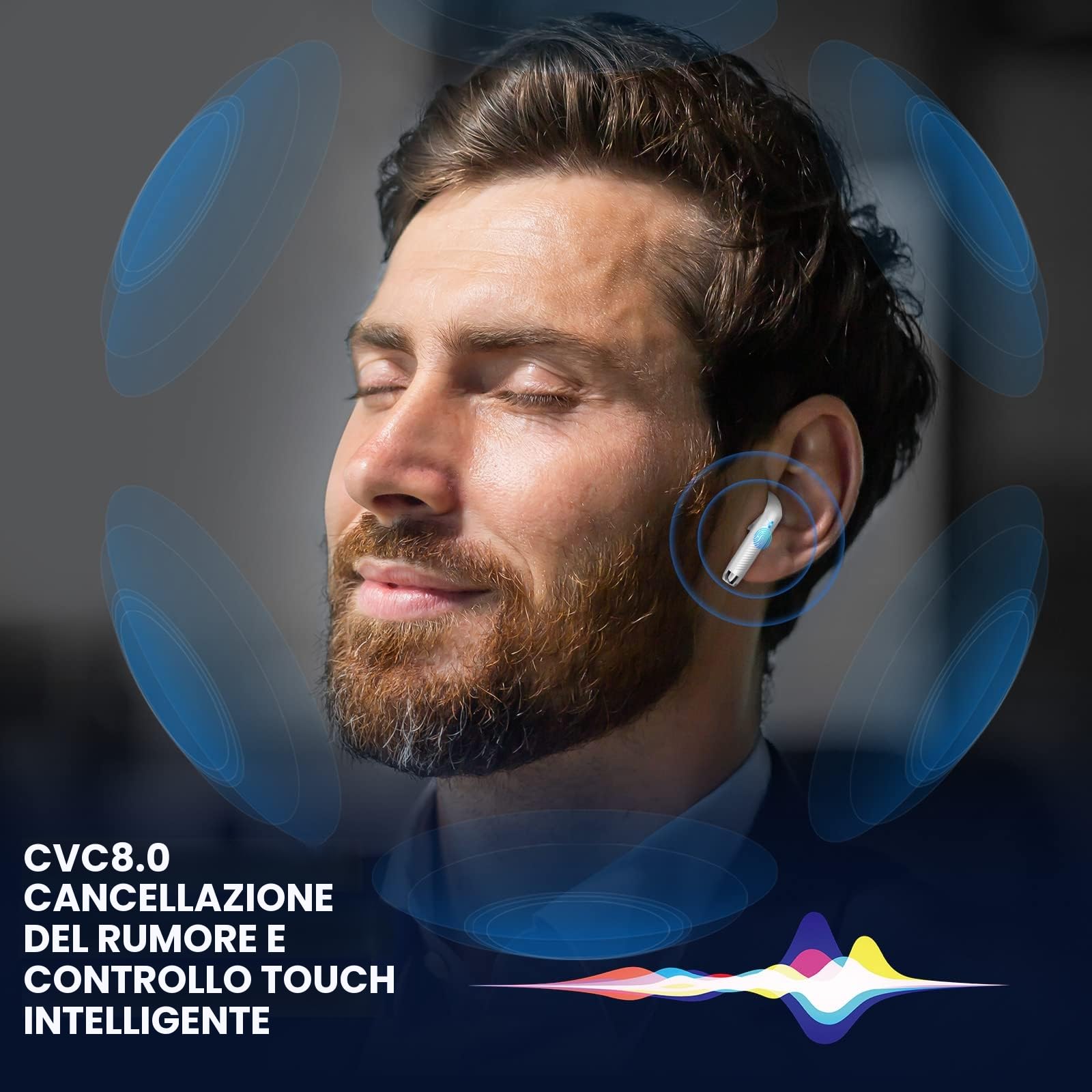 Cuffie Bluetooth Auricolari Bluetooth 5.4, HiFi Stereo Cuffie Wireless | Cuffie in Ear 40 Ore di Riproduzione, 4 ENC Cancellazione Rumore Mic, Cuffie Senza Filo IP7 Impermeabili per iOS/Android
