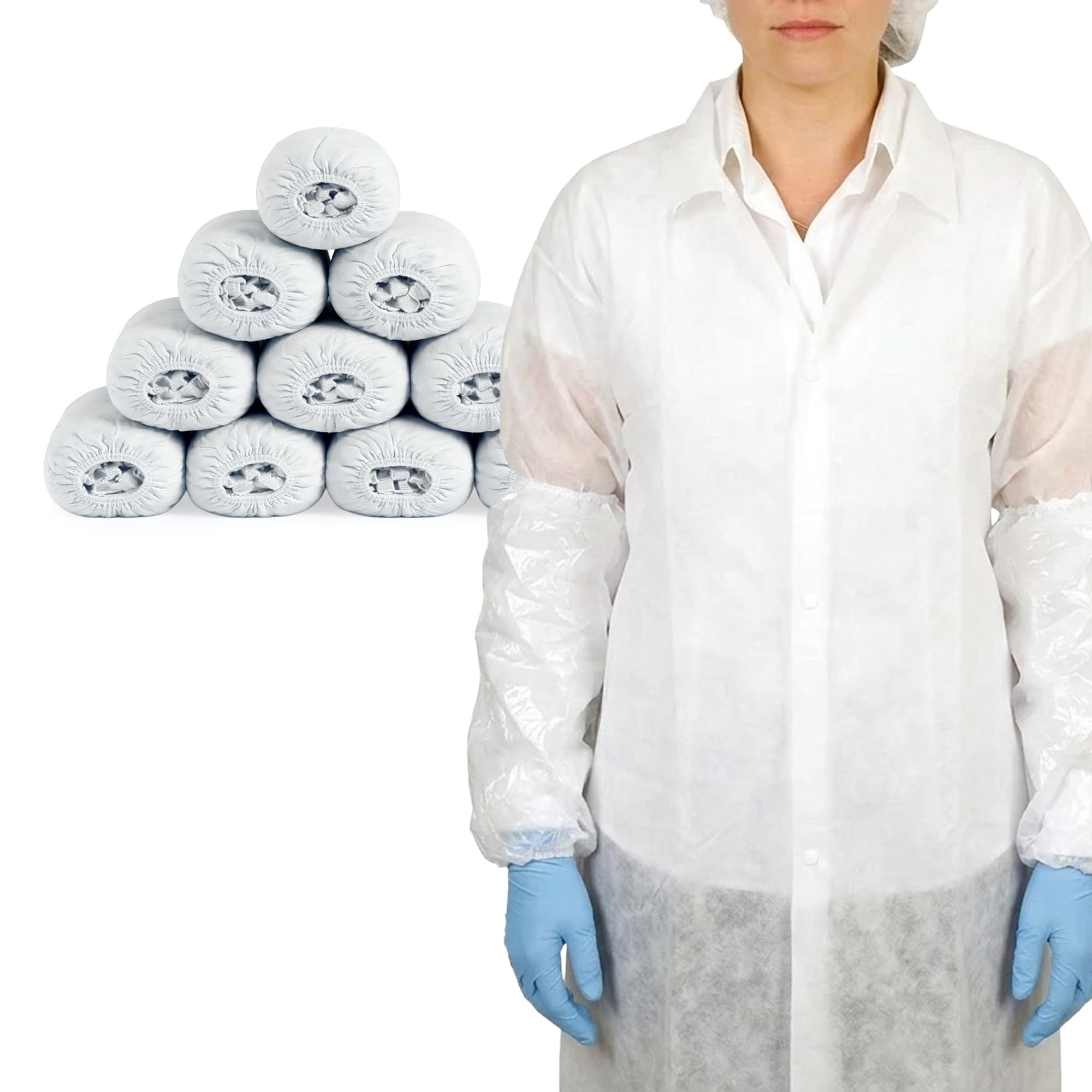 Site King Clear Disposable Oversleeves Waterproof, Elasticated Arm Protectors, Lightweight Pe Sleeve Covers For Hygiene, Food Handling, Cleaning & Medical Use (2000 Pairs) 100 X 20 Pack