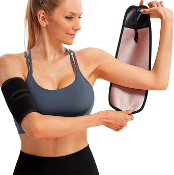 Womens Arm Trimmers 2Pcs Adjustable Sweat Arm Shaper Bands Compression Workout Sleeves Sauna Wraps for Flabby Arms