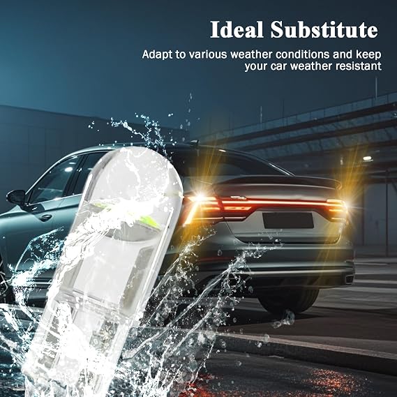 30 PCS 194 LED Car Bulb, 194 LED Light Bulb White 6000K, 168 2825 W5W T10 Wedge COB LED Replacement Bulbs Error Free for Car Dome Map Door Courtesy License Plate (Yellow)