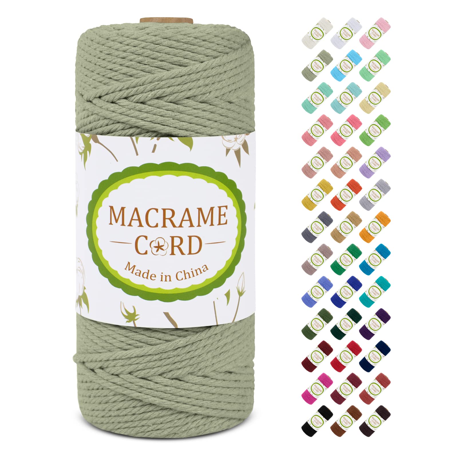LEREATI Corda Macrame 3mm x 200m, Filo Macrame 3mm Cordoncino Cotone Naturale, 4 Fili Spago Colorato Cordino per Borse Uncinetto, Decorazioni Fai da Te, Arazzo da Parete, Cestini (Rosso Mattone