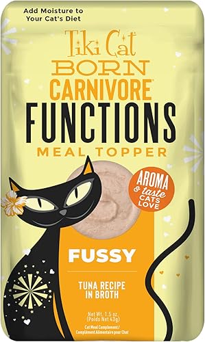 Tiki Cat Born Carnivore - Decoración funcional de carnívoro, receta de atún en caldo, altamente sabrosa con atún aromático para comedores