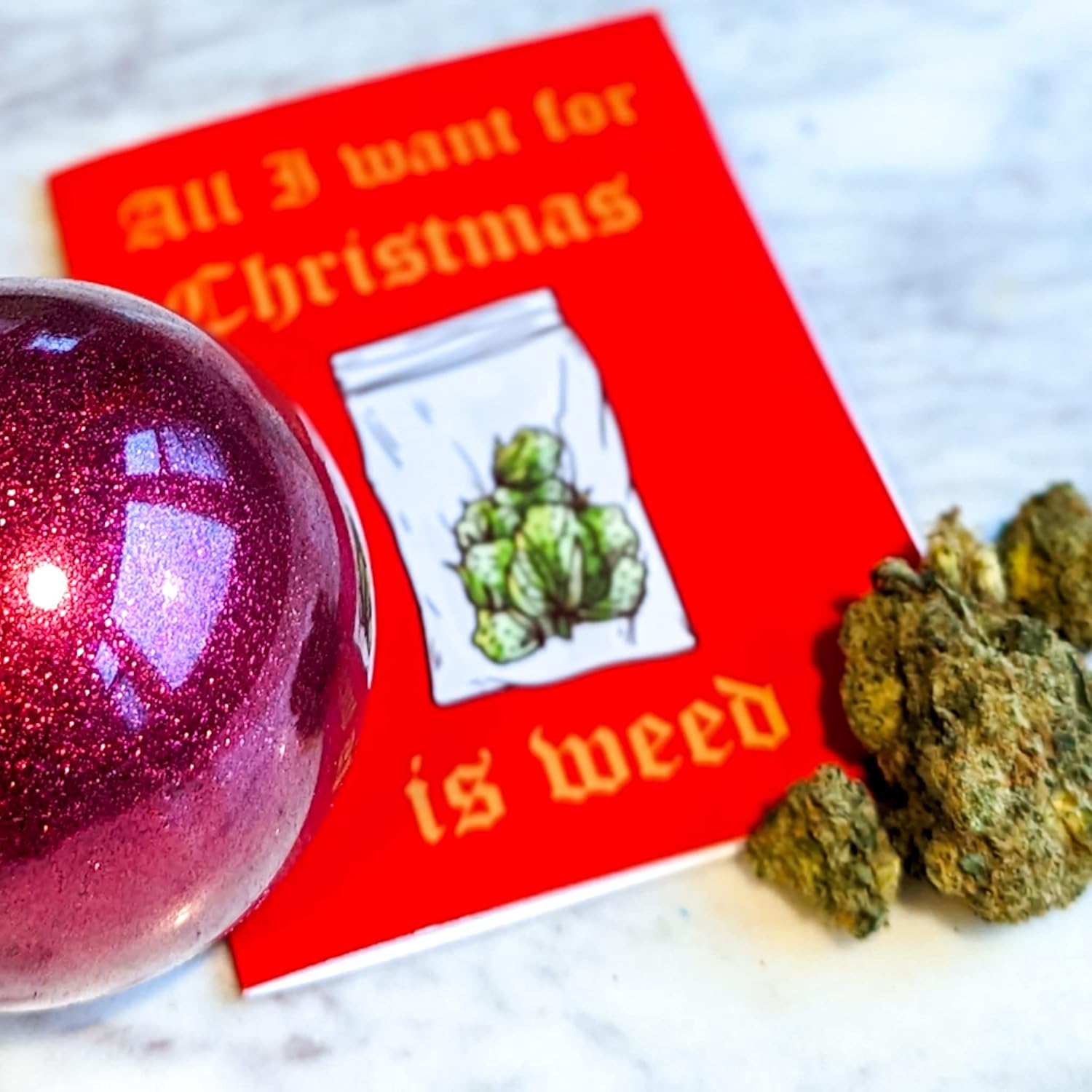 Ritzy Rose 24 Funny Cannabis Themed Christmas Cards 8 Weed Inspired Illustrations + Envelopes