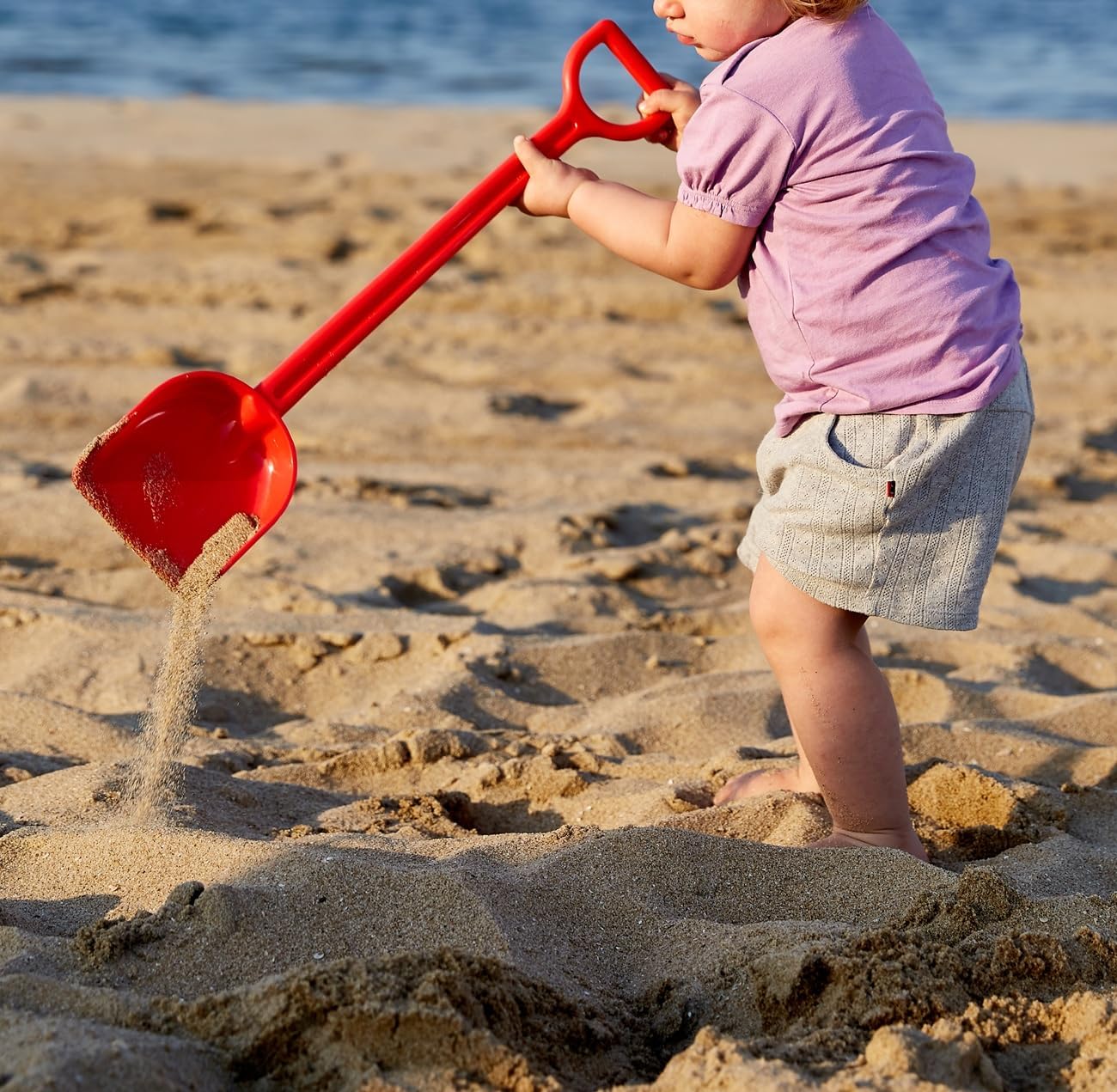 Hape Beach Sand Shovel for Kids| Durable Handle for Garden Sand Snow Backyard Toys for Kids, Red image 4