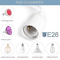 Vista 5 de JACKYLED Cable de Extensión para Farol Colgante, Paquete de 2, 20 pies, UL 360W, con Casquillo E26 E27, Botón de Encendido/Apagado, Iluminación