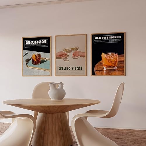 Vista 6 de Cocktail Bar Prints Set of 6 (11"x14") - Ready To Frame - For Home, Business, Office, Dorm - Printer's Row & Co.