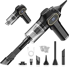 Ginarelo Mini Aspirapolvere Auto Portatile Aspirabriciole - 15000Pa Senza Fili Potente Piccolo Aspiratore Ricaricabile Leggero Cleaner Potenza Alta Aspirazione Aspira Briciole Dust Elettrico Macchina