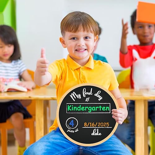 Miniatura 7 de FaCraft Cartel de primer día de escuela  Pizarra de doble cara para el regreso a la escuela para niños, hijo, hija, borrable para el primer día de