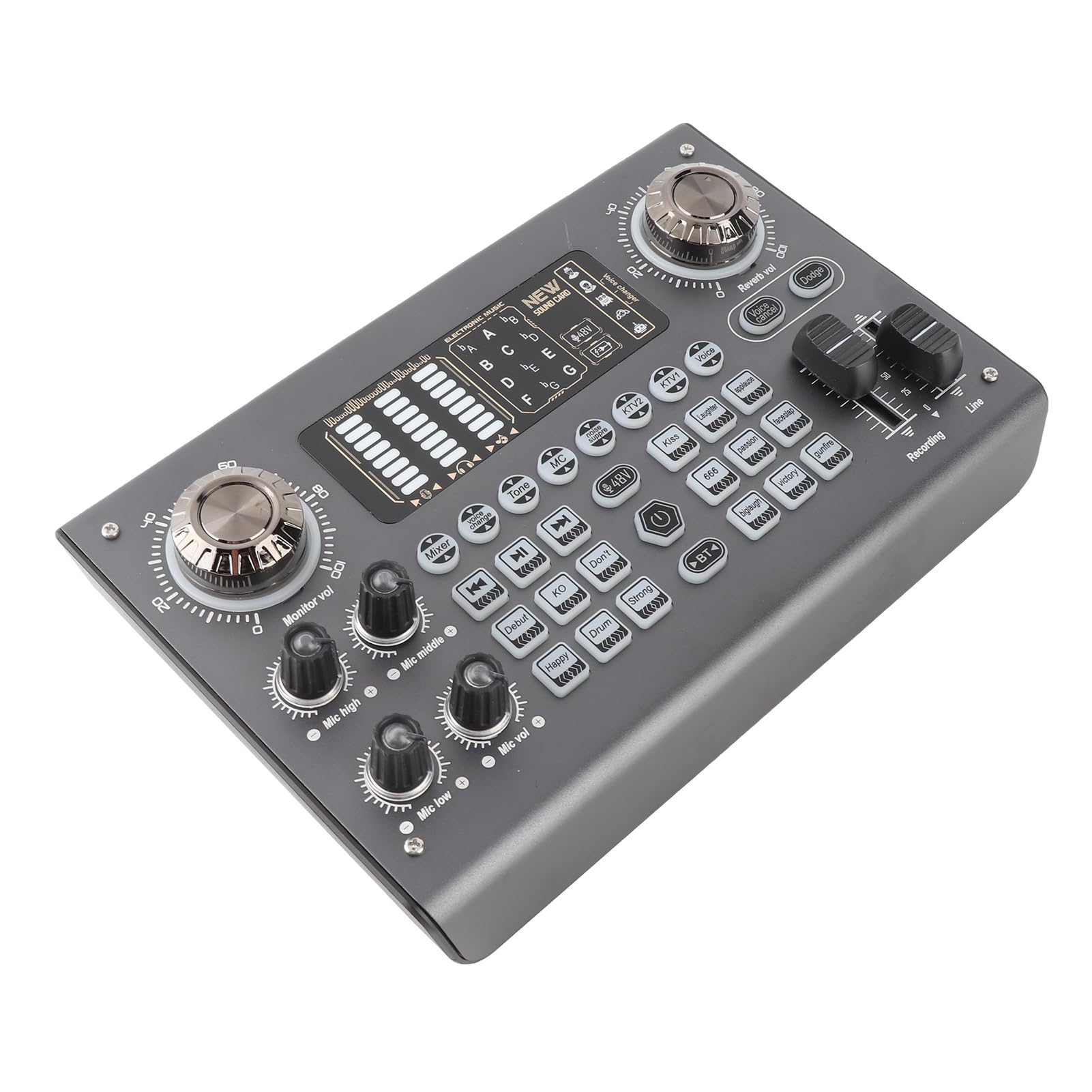 Domary Scheda Interfaccia USB, Mixer Live Streaming DSP Dual Core con Alimentazione a 48 V e per la Registrazione