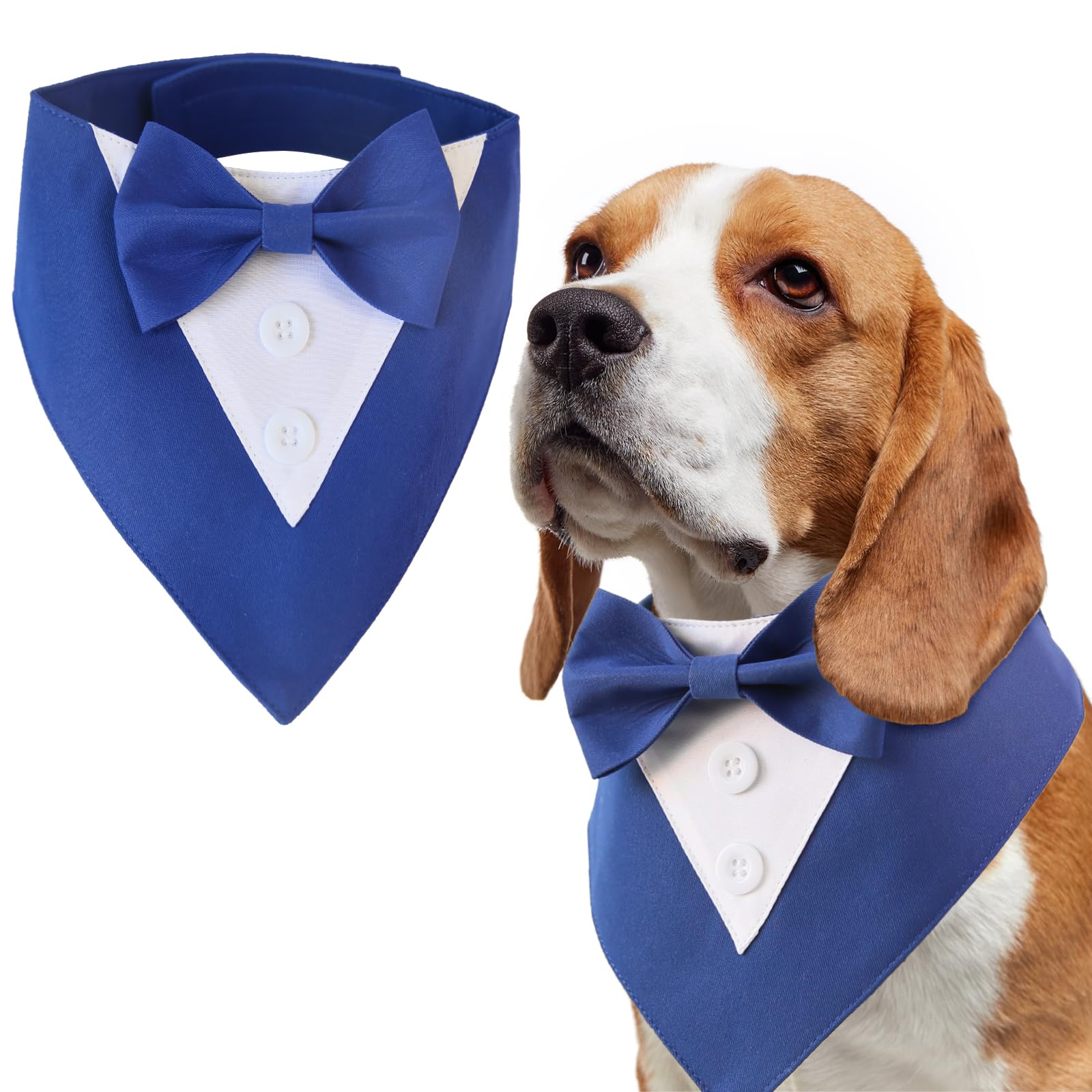 LiebeDD Pañuelo para el cuello para perro, pajarita para perro, pañuelo triangular, pañuelo para el cuello, pañuelo para esmoquin, bandana, ajustable, disfraz para perros, pañuelos formales, para