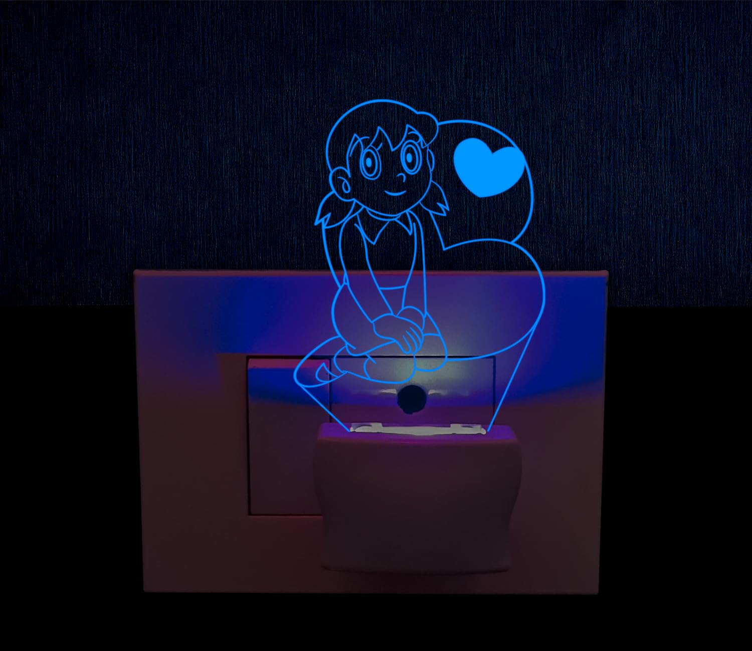 Suzuka Anime 3D Illusion LED Night Lamp | 7 Color Automatic Changing Light | Acrylic Night Light with AC Adaptor | Cute Anime Room Decor Lamp