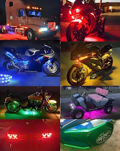 Miniatura 5 de Tira de luz LED RGB de 14 pulgadas, control por aplicación, multicolor, 14.0 in, arranque frío, blanco, dinámico, RGB ámbar, señal de giro DRL, tira