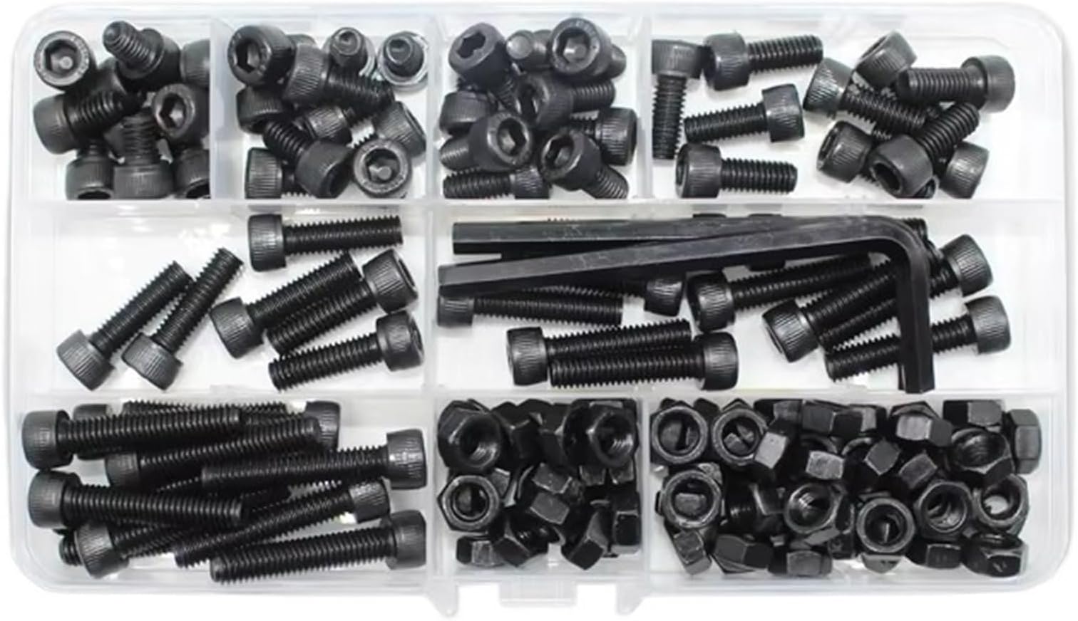 Motorcycle bolts Compatible With Hex Socket Screws And Nuts Washers Kit M2 M2.5 M3 M4 For M5 M6 Black Metric Threaded Hexagonal Grade 12.9 Machine Screws