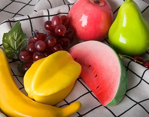 Miniatura 4 de Toopify Paquete de 20 frutas artificiales, frutas falsas para decoración del hogar, juego de frutas de simulación, decoración de fiesta de Navidad