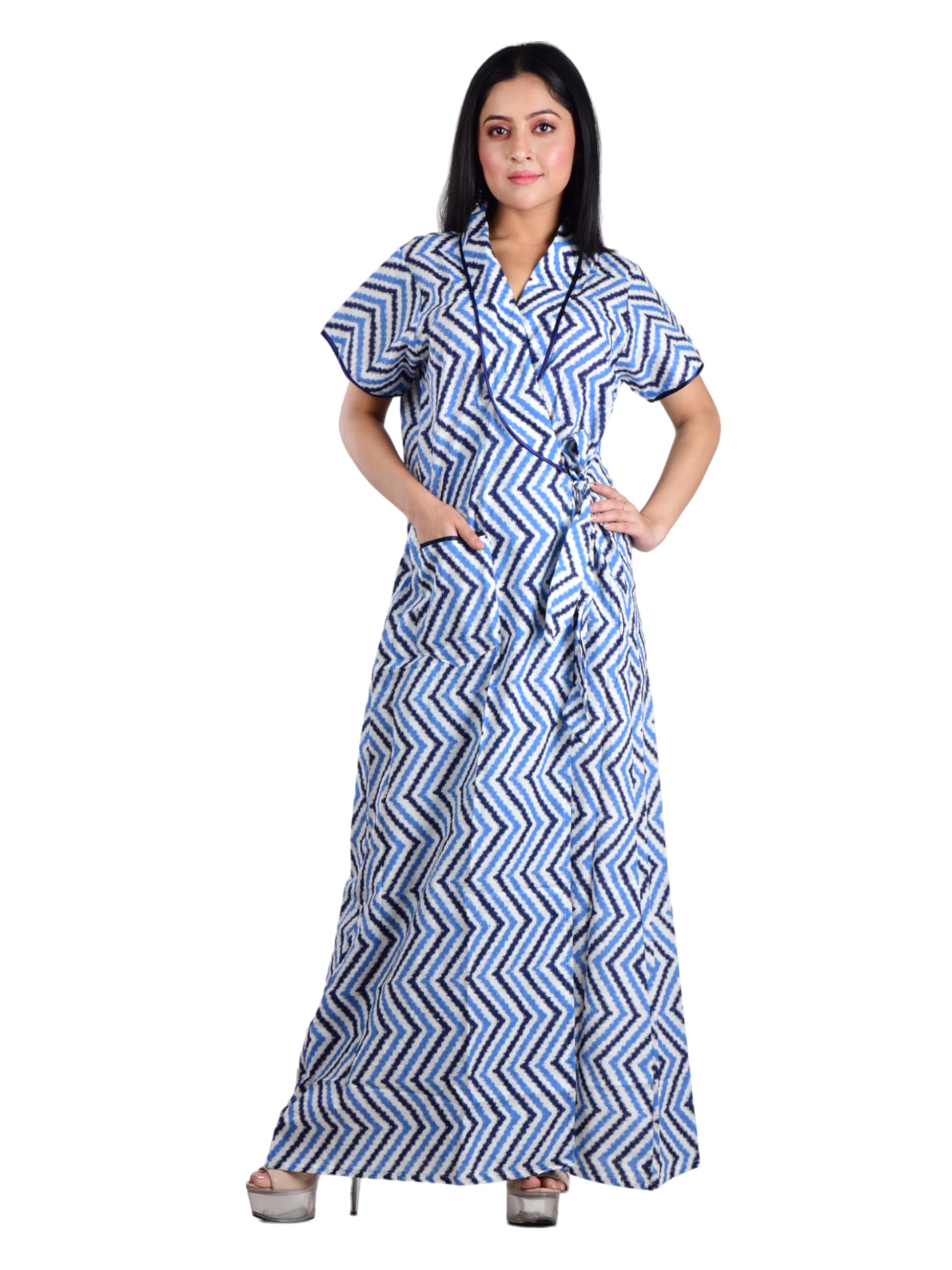 being beauty Women's Cotton Nighty – Short Sleeve Maxi Nightwear for Women, Comfortable Sleepwear & Daily Use Loungewear-picture-34