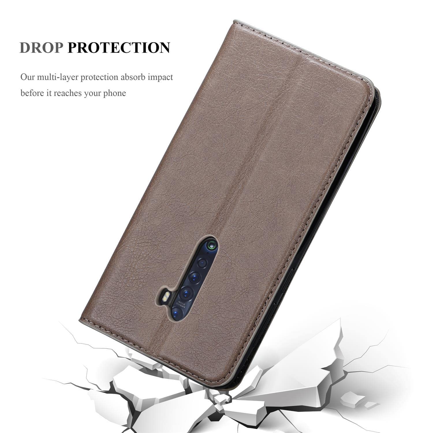 Cadorabo Custodia Libro Compatibile Con Oppo FIND X3 NEO In BRUNO CAFÉ