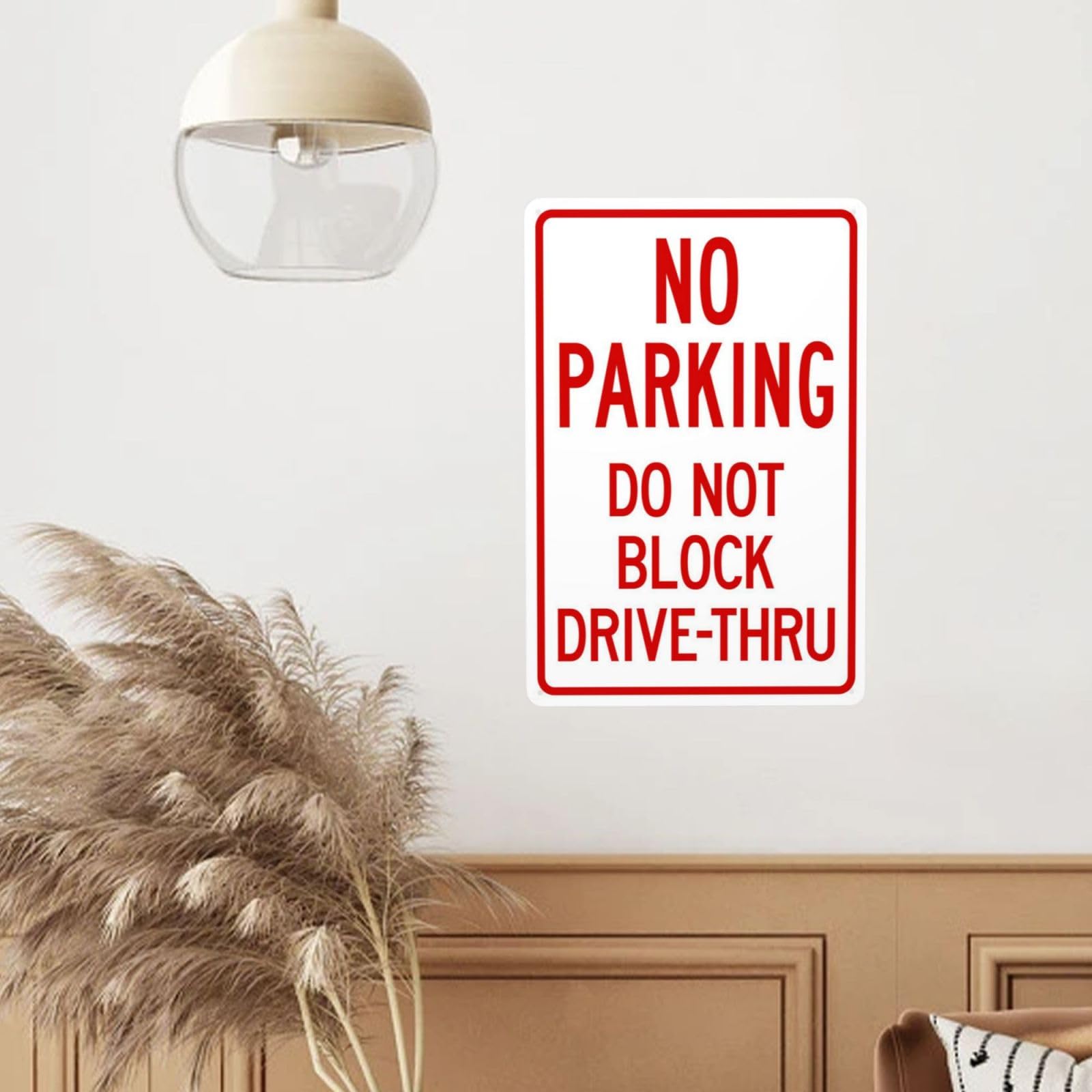 Metall-Warnschild 'Do Not Block Drive-Thru' – 20,3 X 30,5 Cm, Wetterfest, Mit Befestigungslöchern, Für Geschäfte & Privat