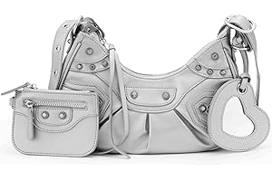 Y2k Crescent Shoulder Purse: Exquisite Silver Handbag for Trendy Style